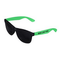 Black/Green Retro 2 Tone Tinted Lens Sunglasses